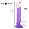 Realistic clear TPE dildo in vibrant rainbow colors for adult toys